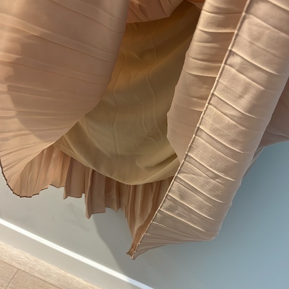 Chiffon Pleated Midi Skirt Soft Pink Women's S bought in Japan EUC - Picture 6 of 6